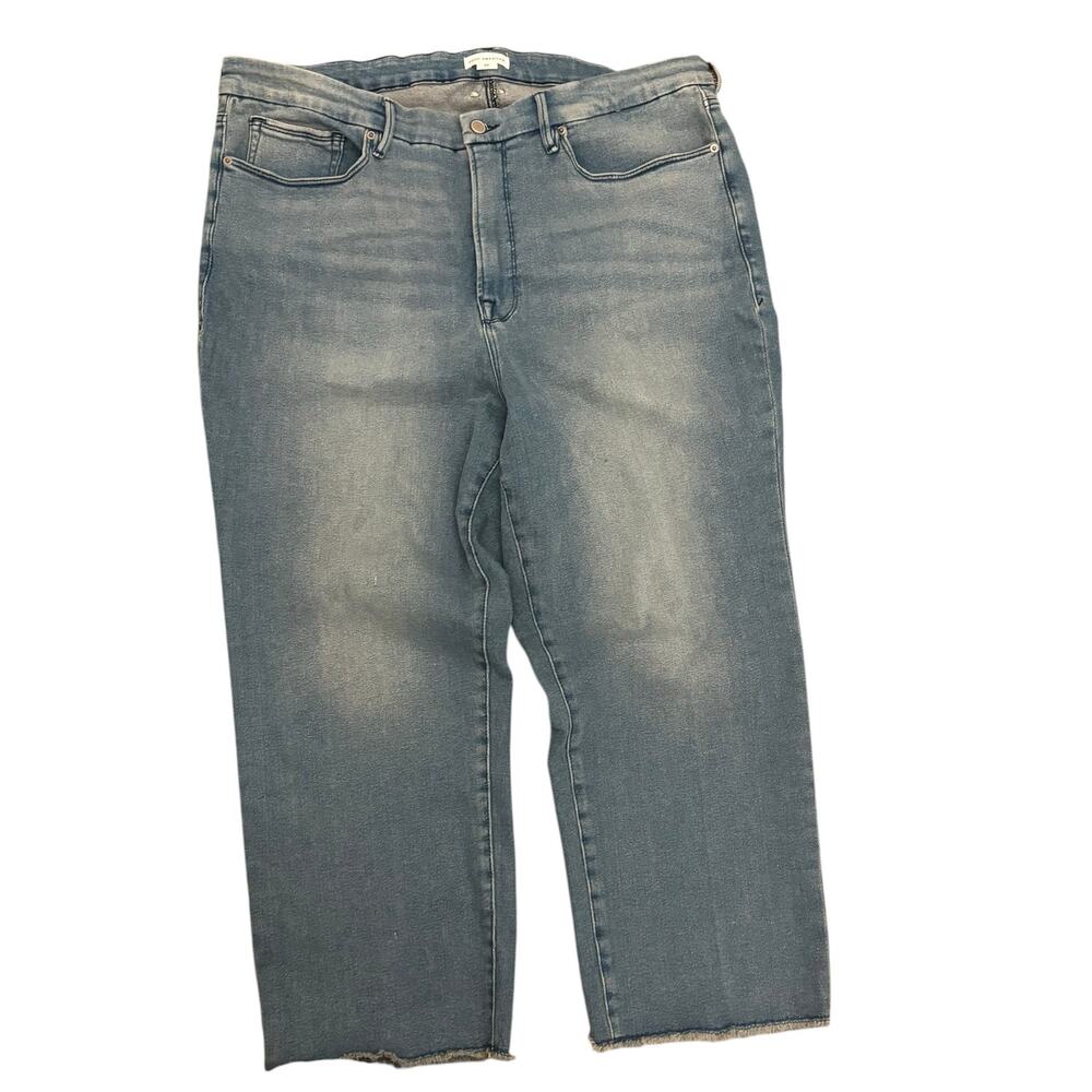 Good American Good Petite Straight Blue 449 Jeans 22 Plus